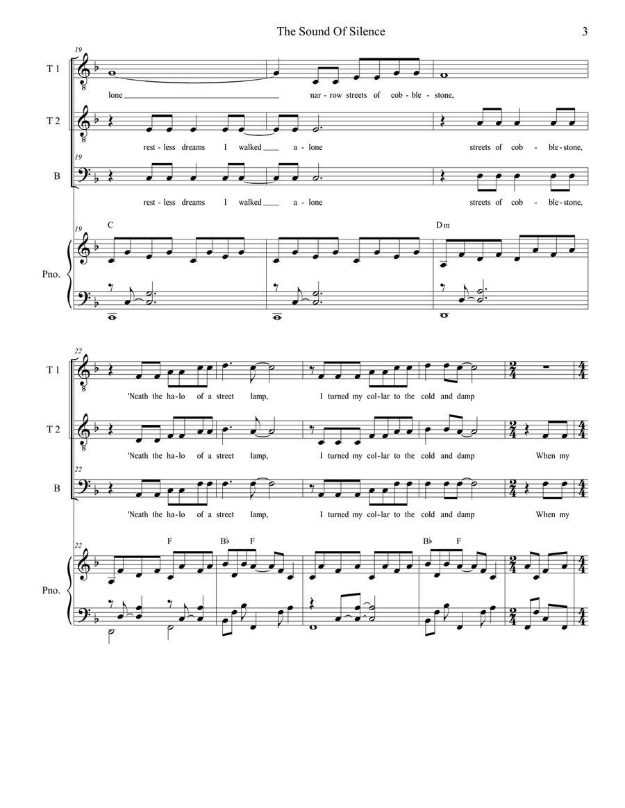 The Sound Of Silence Piano, Vocal scores gallery preview page 3