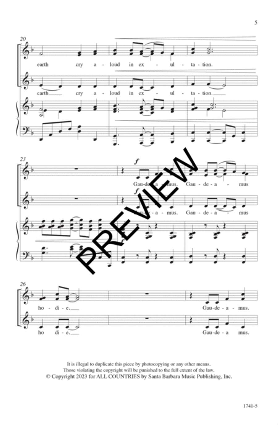 Gaudeamus Hodie Gaudeamus Hodie SSA scores gallery preview page 6