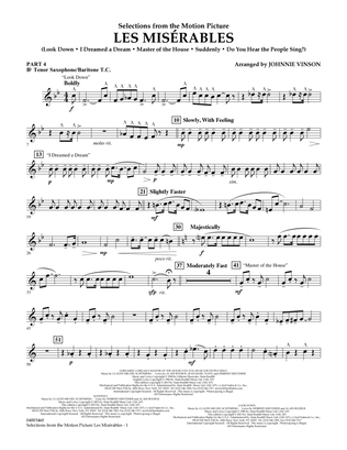 Les Miserables (Selections from the Motion Picture) - Pt.4 - Bb Tenor Sax/Bar. T.C.