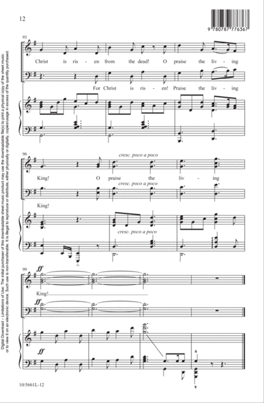 O Praise the Living King! 4-Part scores gallery preview page 12