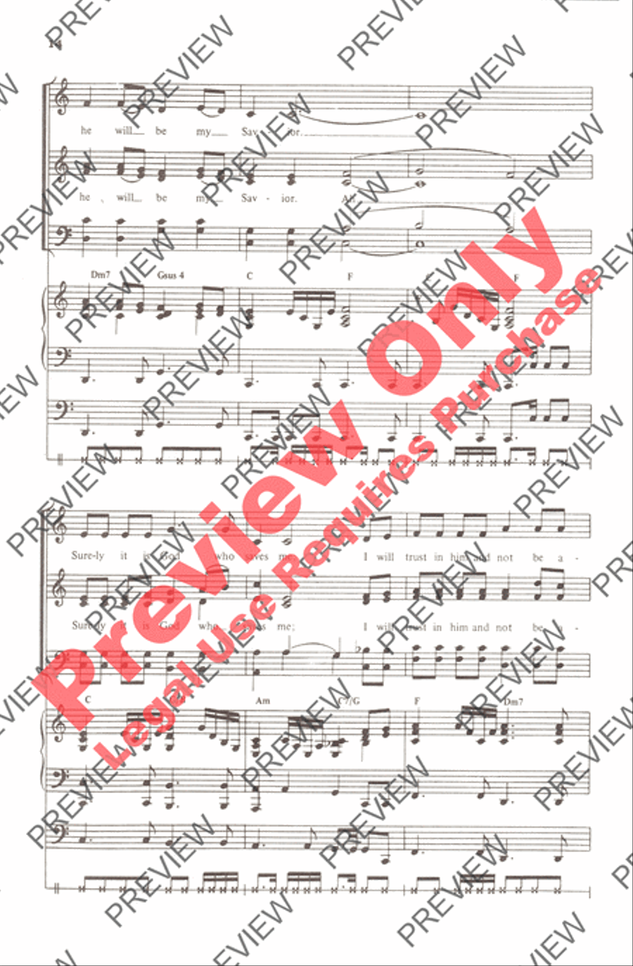 First Song of Isaiah 4-Part scores gallery preview page 14