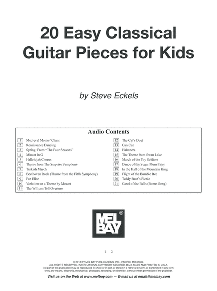 20 Easy Classical Guitar Pieces for Kids image number null