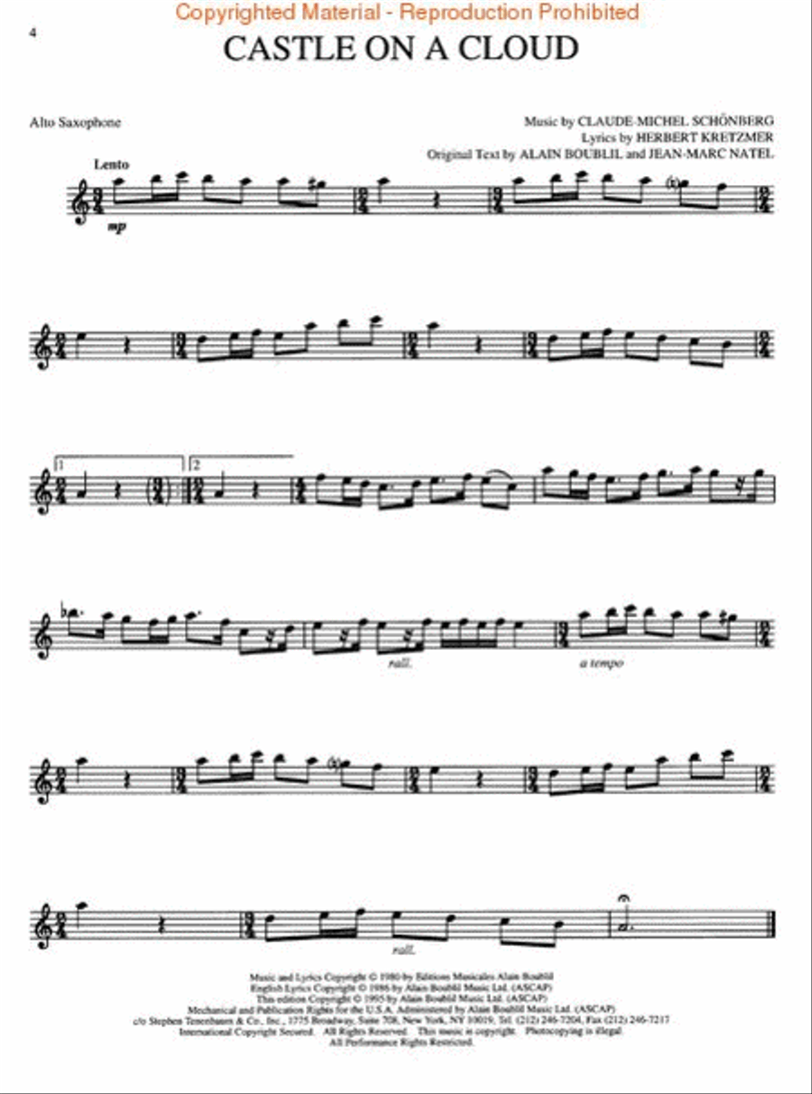 Les Misérables Alto Saxophone scores gallery preview page 3