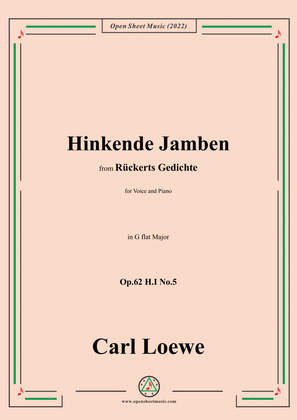 Book cover for Loewe-Hinkende Jamben,in G flat Major,Op.62 H.I No.5