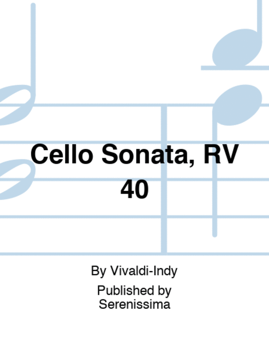 Cello Sonata, RV 40 Cello Sonata, RV 40 Cello Solo scores gallery preview page 1