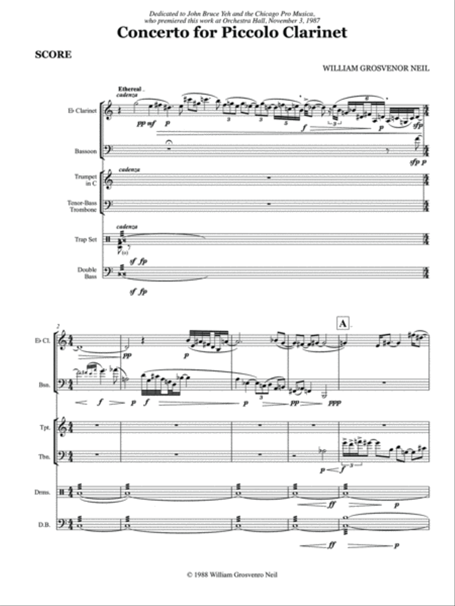 Concerto for Piccolo Clarinet Small Ensemble scores gallery preview page 5