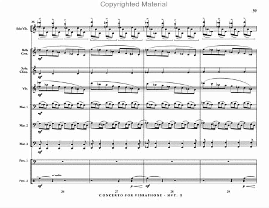 Concerto for Vibraphone & Percussion Ensemble Percussion Ensemble scores gallery preview page 21