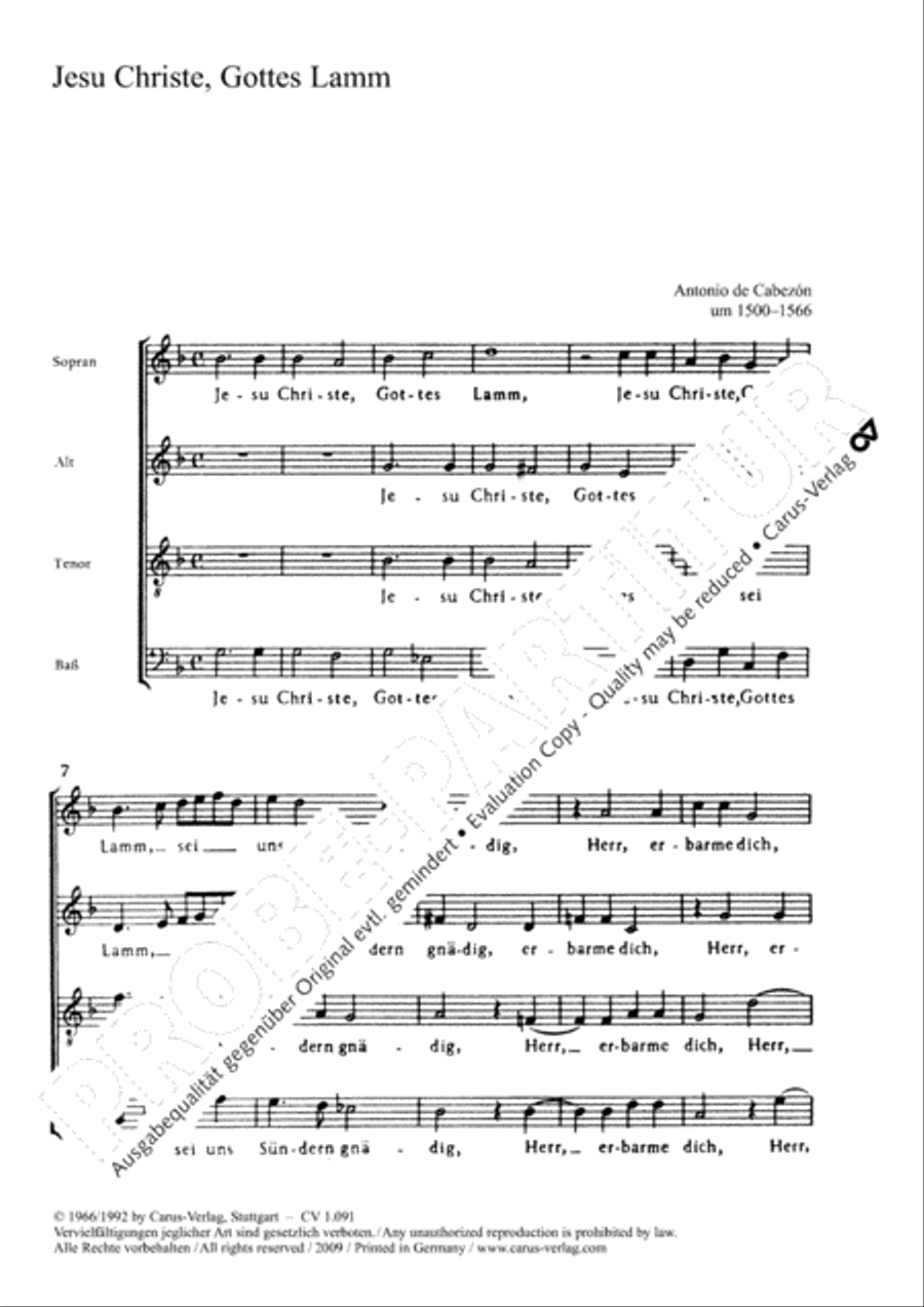 Jesu Christe, Gottes Lamm 4-Part scores gallery preview page 2