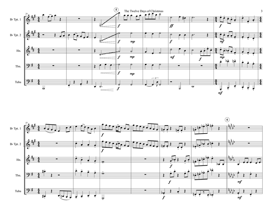 12 Days of Christmas - Brass Quintet Brass Quintet scores gallery preview page 3
