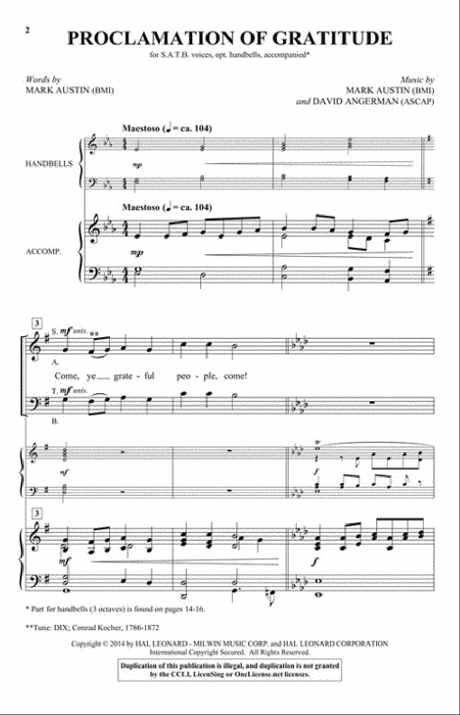 Proclamation of Gratitude 4-Part scores gallery preview page 2
