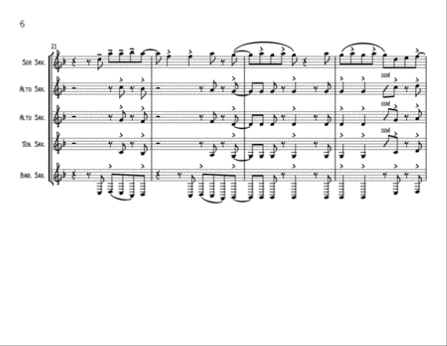 Locked Out Of Heaven Woodwind Quintet scores gallery preview page 6