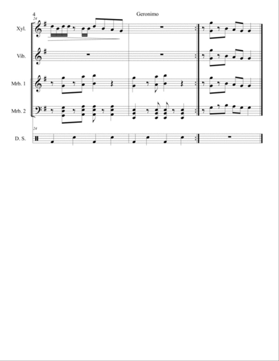 Geronimo Percussion Ensemble scores gallery preview page 4