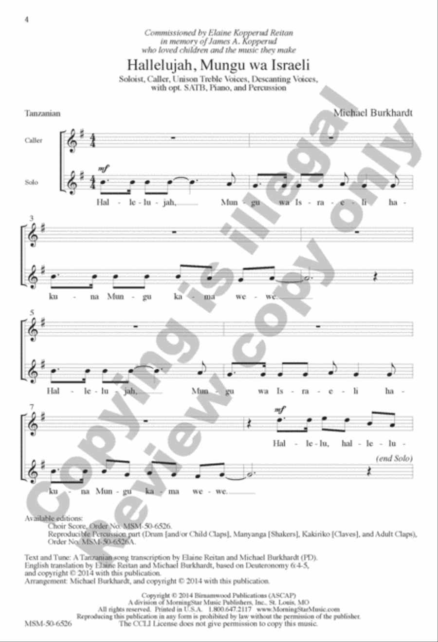 Hallelujah, Mungu wa Israeli 4-Part scores gallery preview page 2