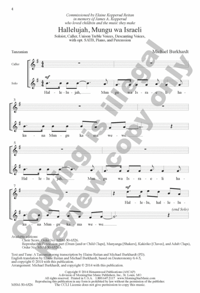 Hallelujah, Mungu wa Israeli (Choral Score) image number null