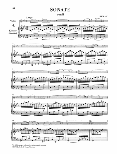 Sonatas for Violin and Piano (Harpsichord) 4-6 BWV 1017-1019