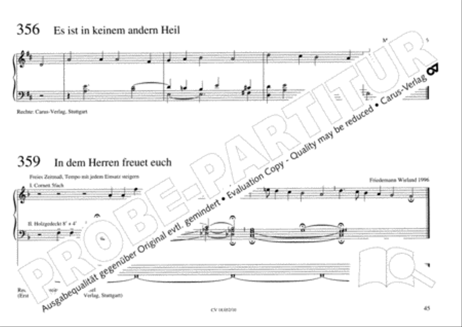 Esslinger Orgelbuch, Bd I-III Organ Solo scores gallery preview page 62
