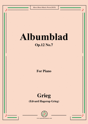 Book cover for Grieg-Albumblad Op.12 No.7,for Piano