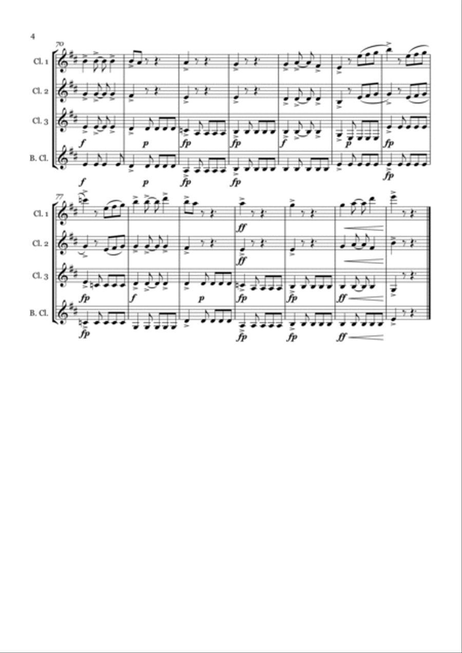 He's A Pirate Clarinet Quartet scores gallery preview page 4