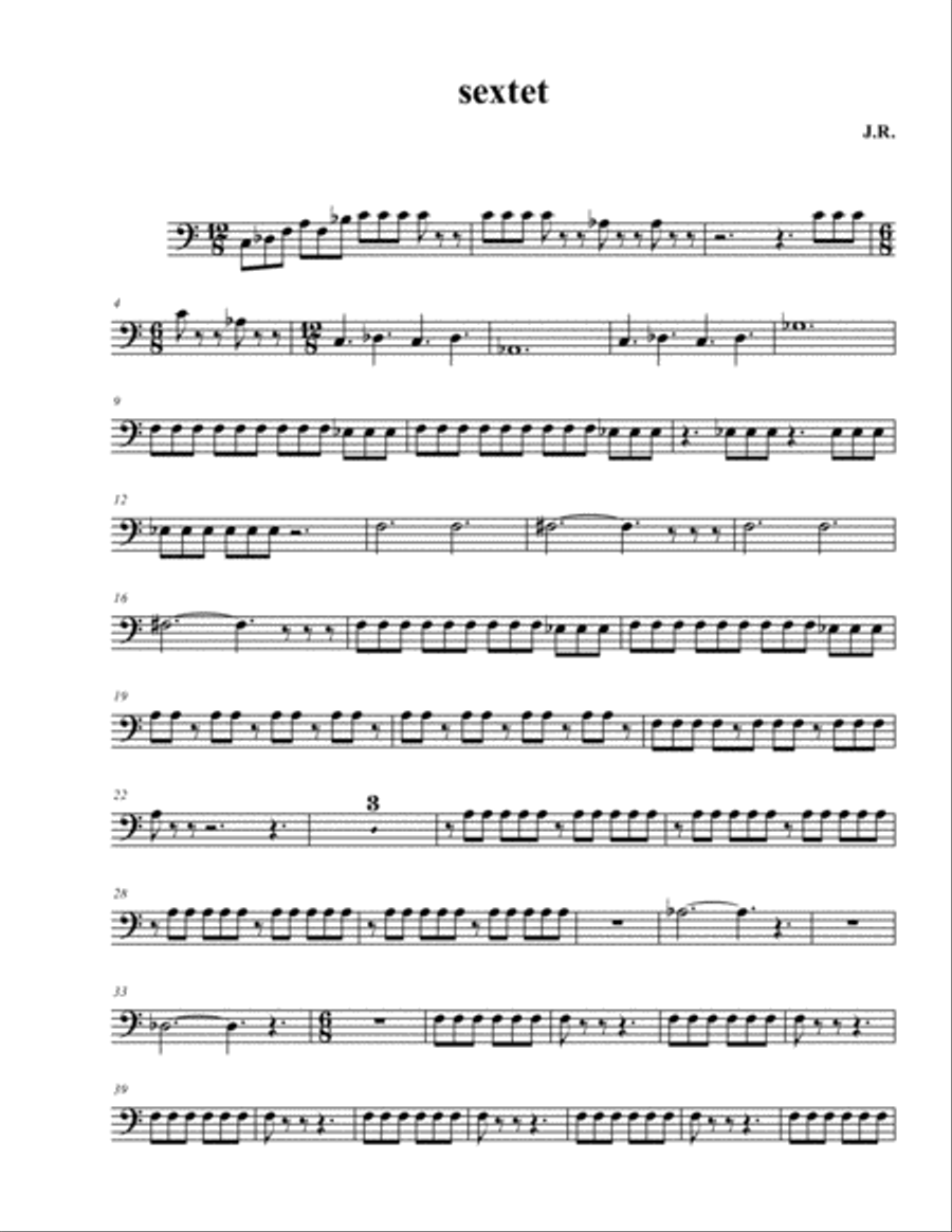 Fantasy for 6 Tubas : Euphonium 3 Euphonium scores gallery preview page 1
