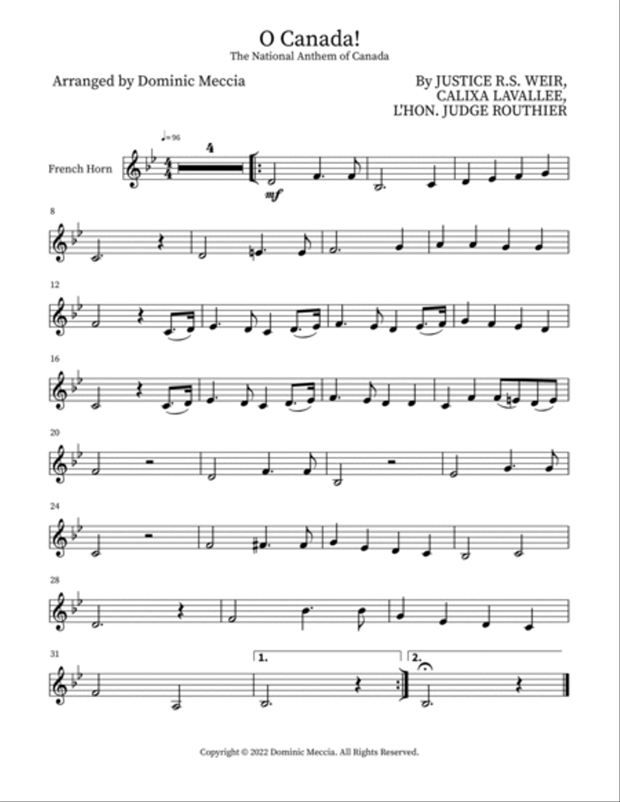 O Canada! O Canada! Small Ensemble scores gallery preview page 5