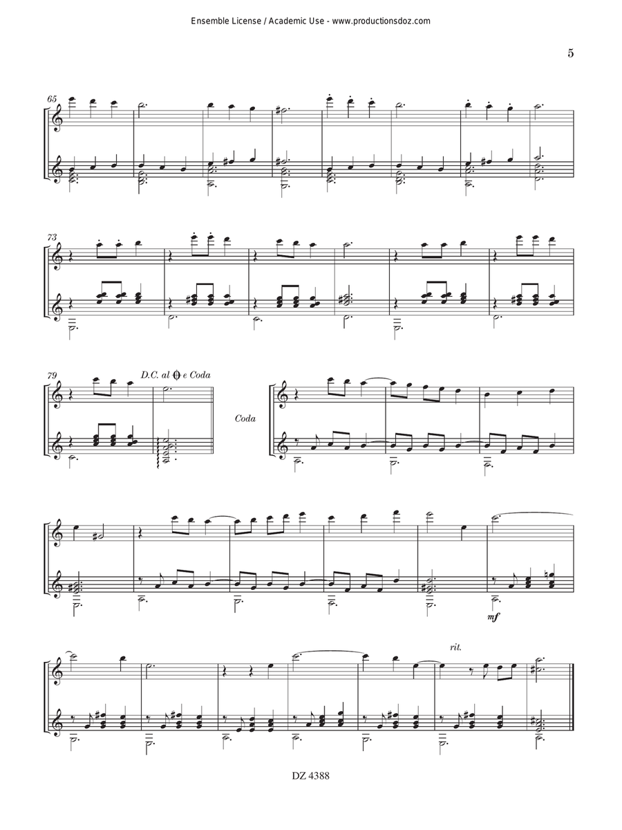 Douze Classical Guitar scores gallery preview page 5