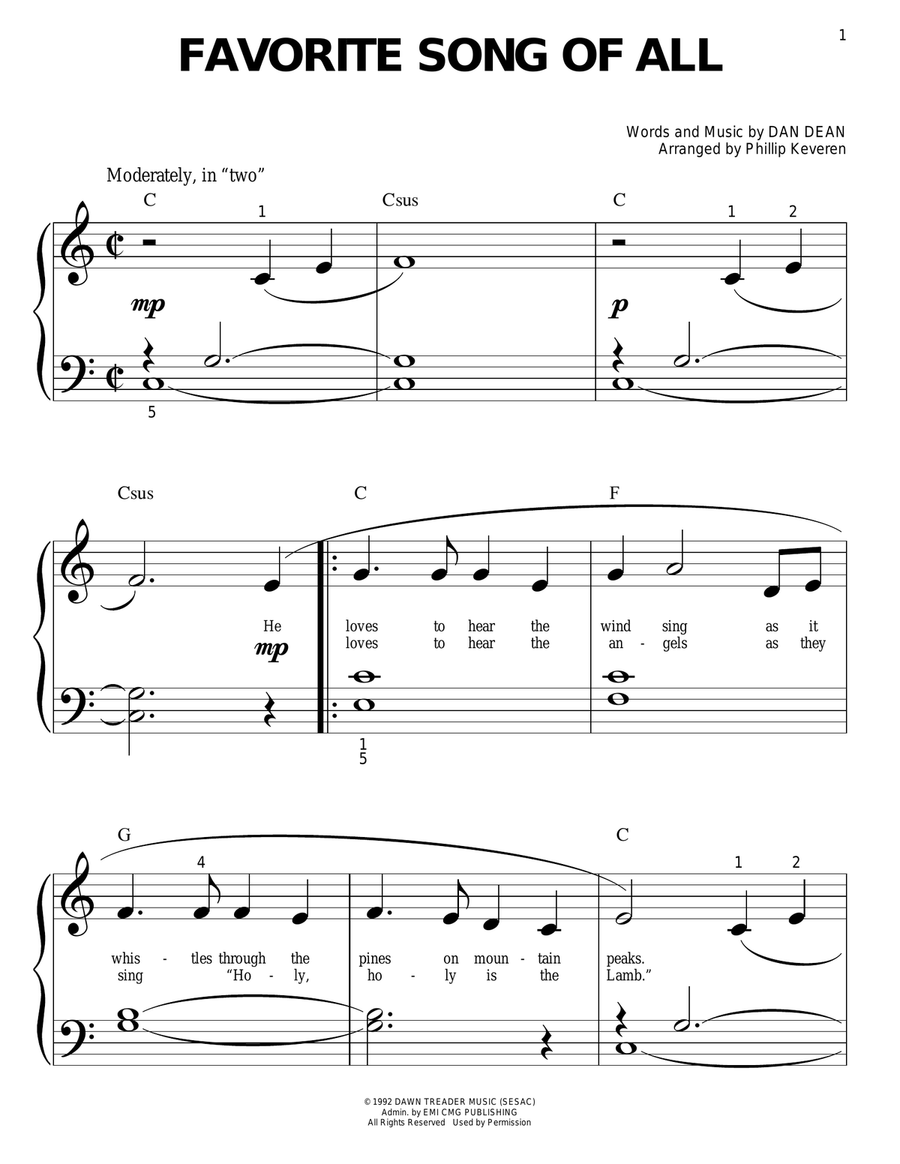 Favorite Song Of All (arr. Phillip Keveren)