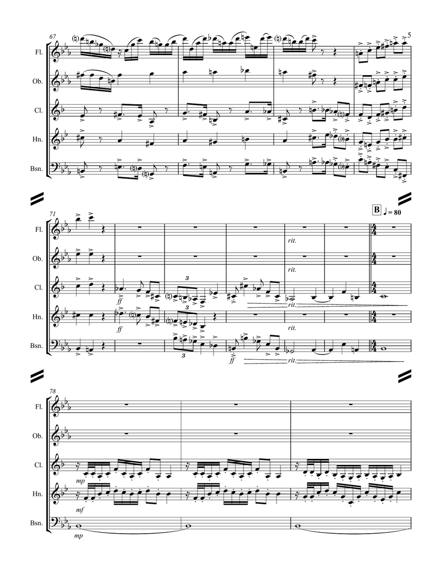 1812 Overture (for Woodwind Quintet) Woodwind Quintet scores gallery preview page 6