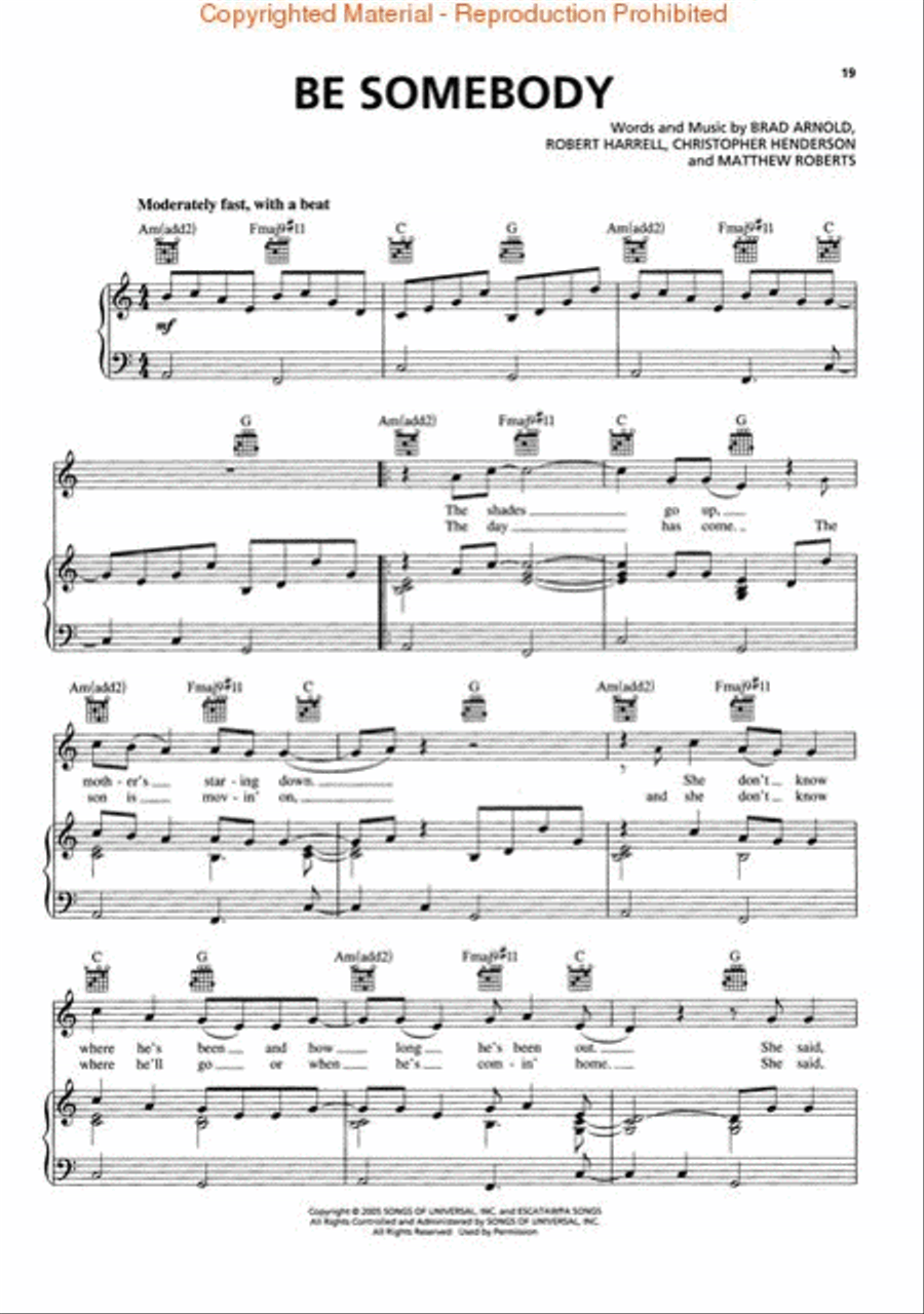 3 Doors Down - Seventeen Days Piano, Vocal, Guitar scores gallery preview page 4