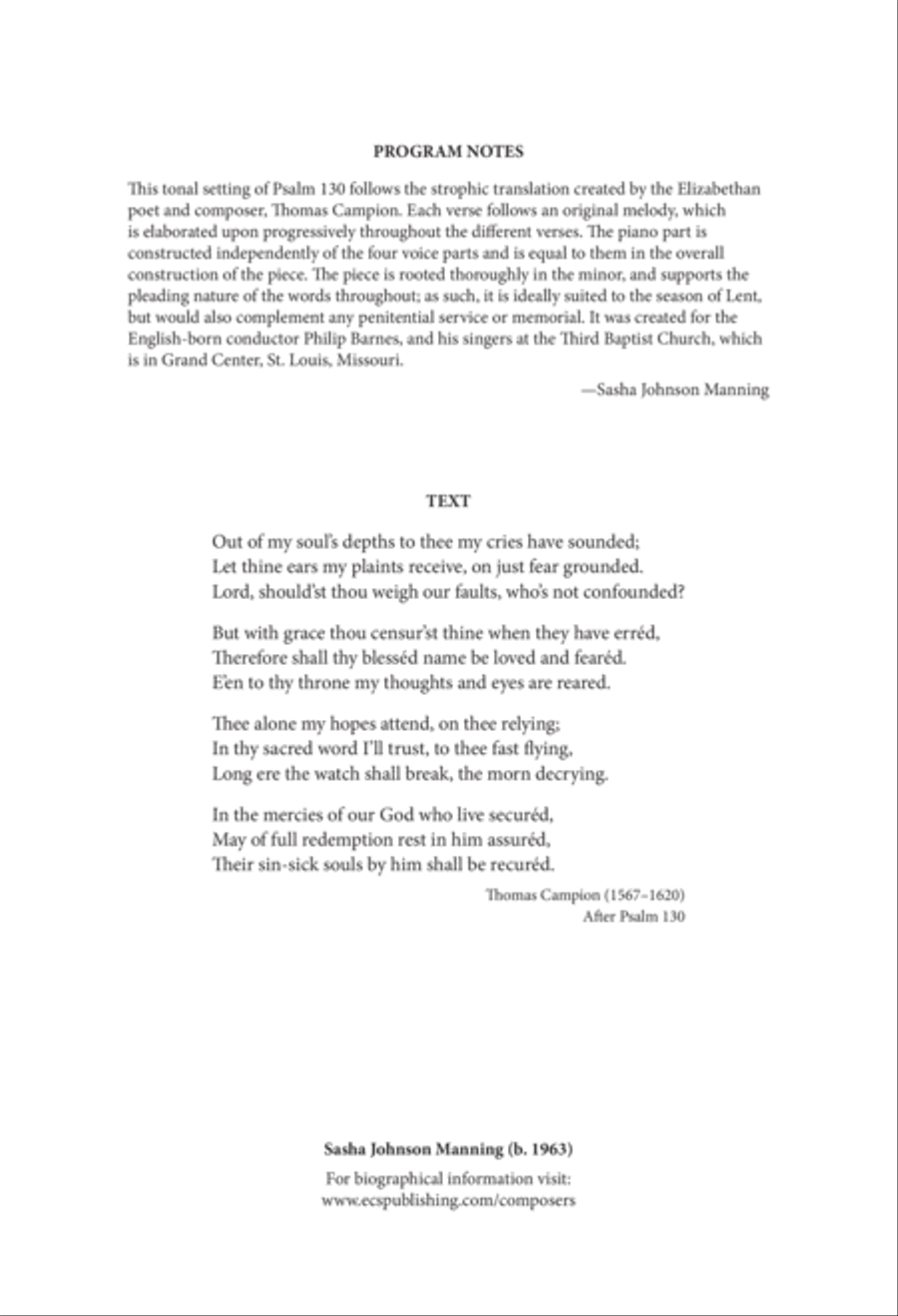 Out of My Soul's Depths (De profundis) 3-Part scores gallery preview page 2