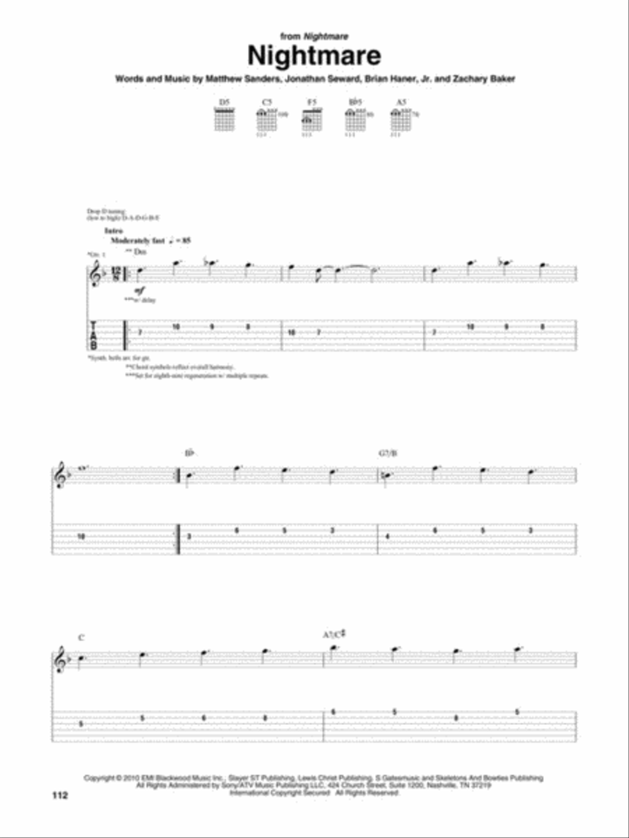 Avenged Sevenfold – The Best of 2005-2013 Guitar Tablature scores gallery preview page 5