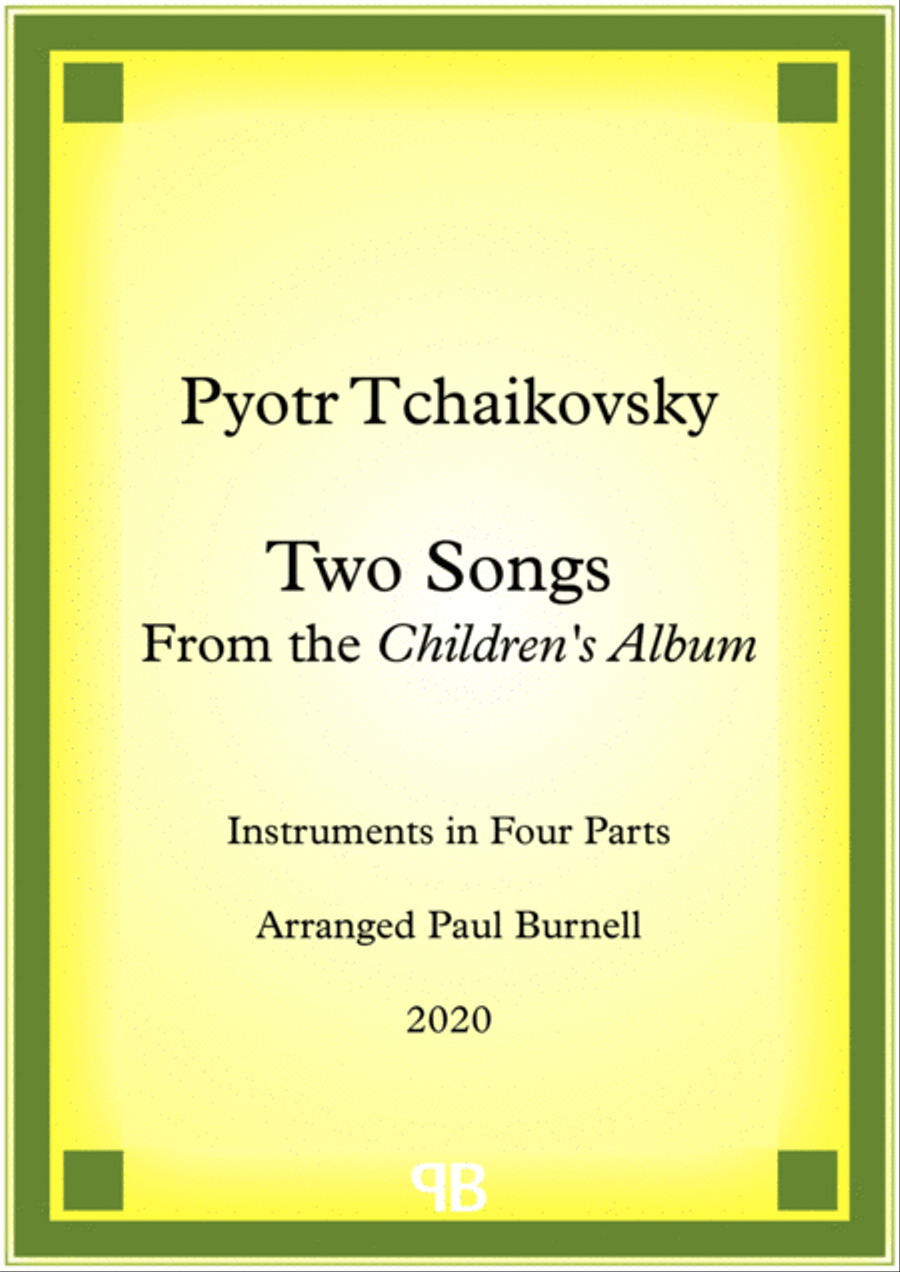 Two Songs From the Children's Album, arranged for instruments in four parts 4-Part scores gallery preview page 1