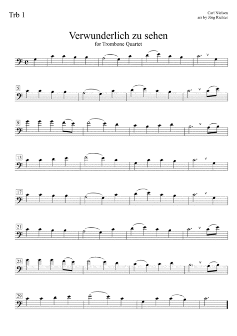 Verwunderlich zu sehen by Carl Nielsen for Trombone Quartet Brass Quartet scores gallery preview page 4
