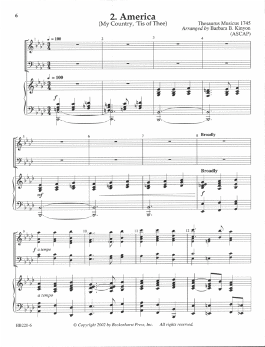 Let's All Ring Patriotic Tunes - full score Handbell Choir scores gallery preview page 4
