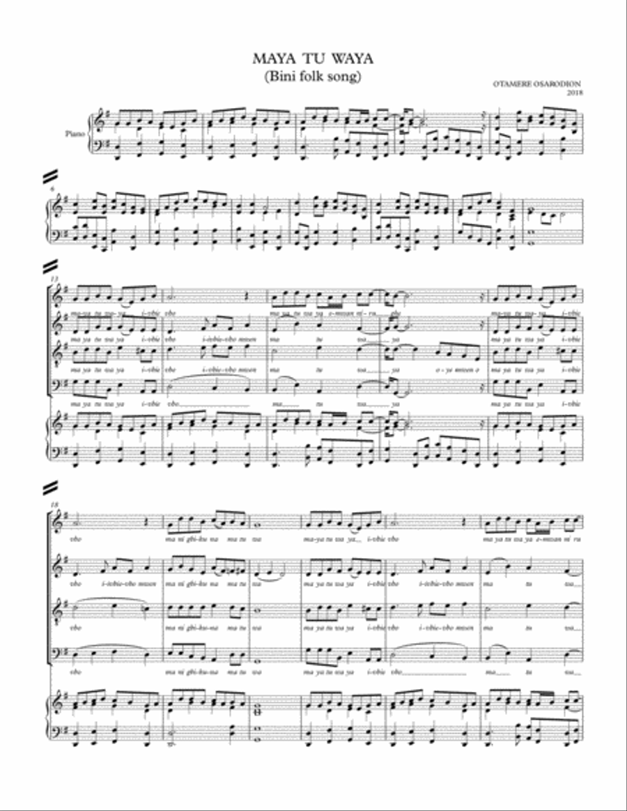 MA TU WA YA 4-Part scores gallery preview page 1
