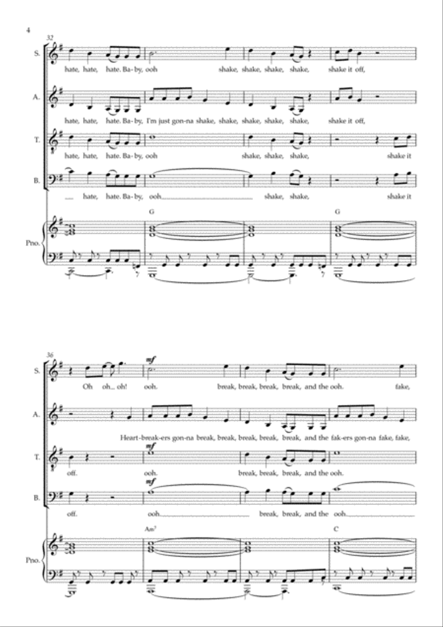 Shake It Off Shake It Off 4-Part scores gallery preview page 4