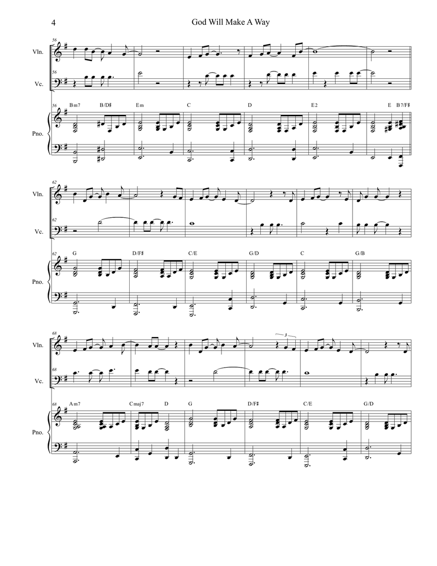God Will Make A Way Piano Trio scores gallery preview page 4