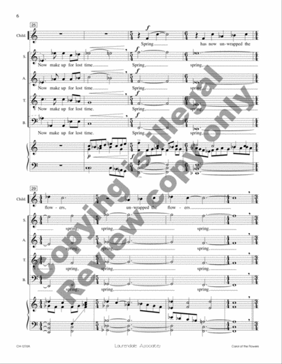 Carol of the Flowers Carol of the Flowers 4-Part scores gallery preview page 6