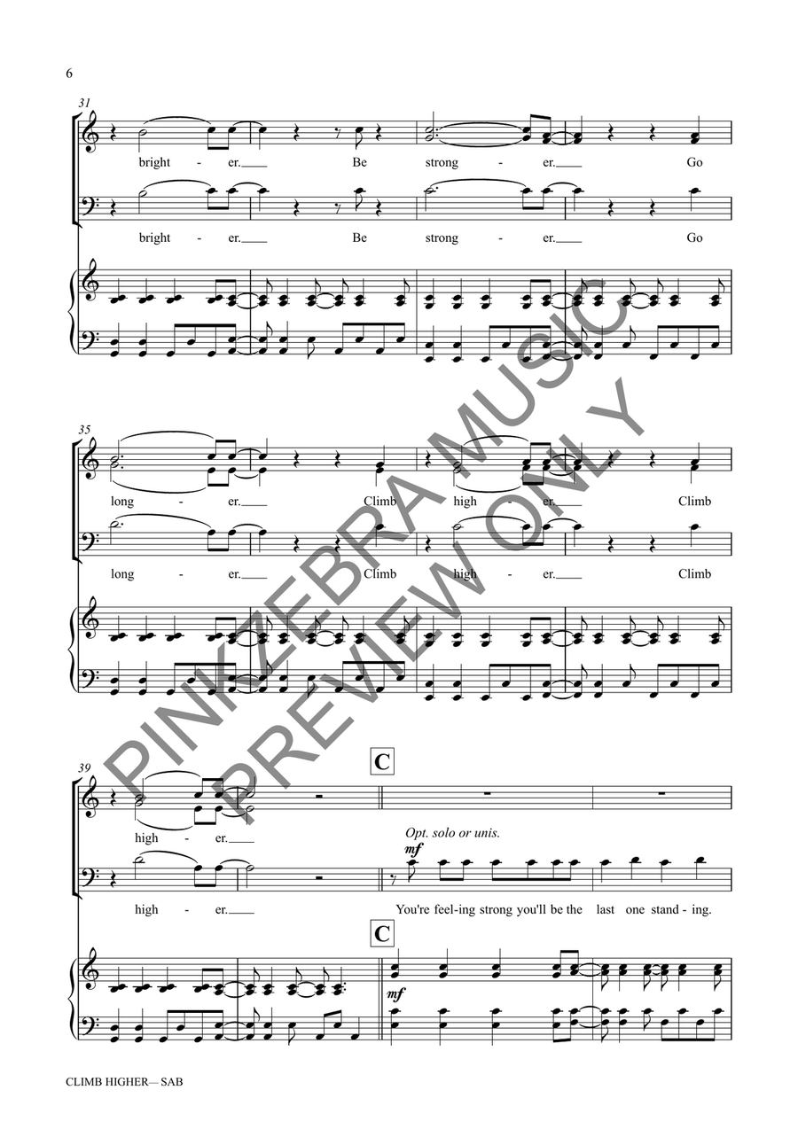 Climb Higher (SAB) 3-Part scores gallery preview page 7