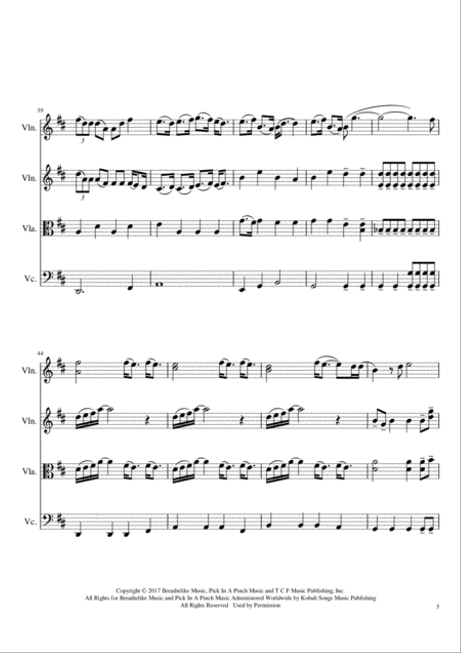 Never Enough String Quartet scores gallery preview page 5