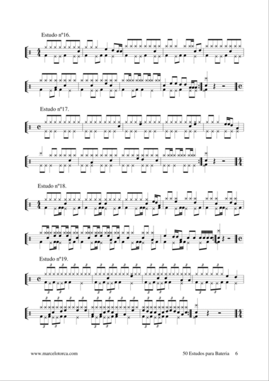 50 Estudos para Bateria Drum Set scores gallery preview page 6
