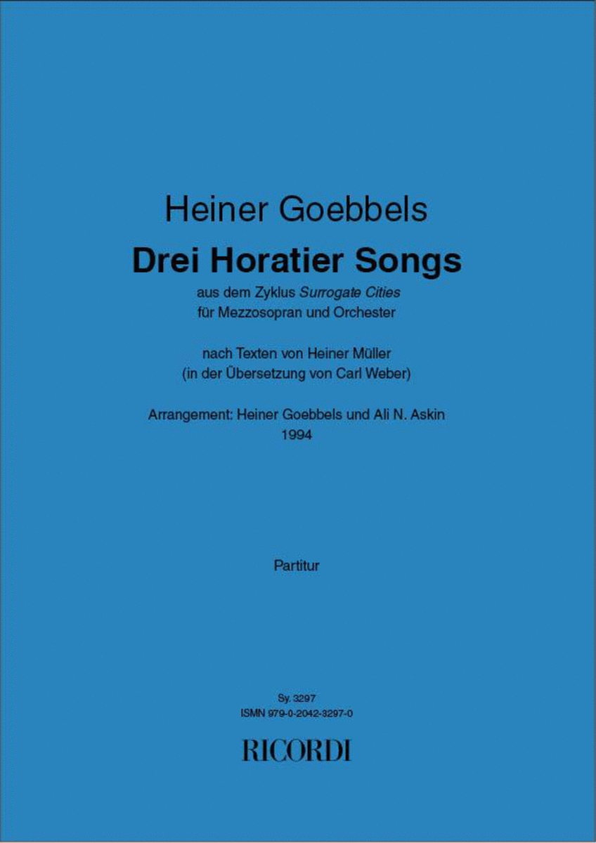 Drei Horatier-Songs (Ms-Orch)