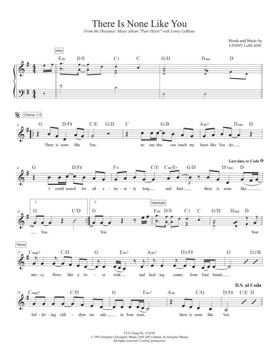 There Is None Like You Piano scores gallery preview page 1
