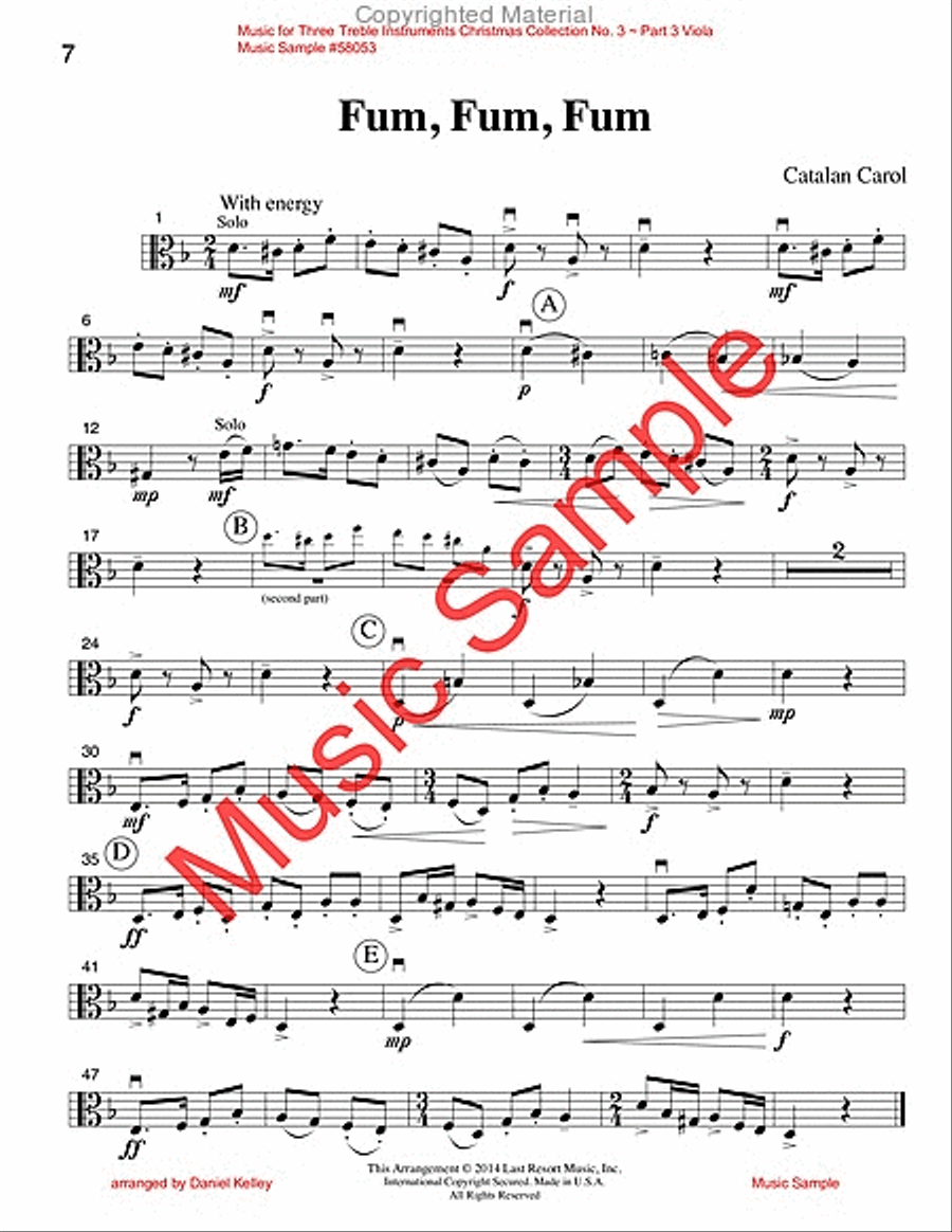 Music for Three Treble Instruments, Christmas Collection No. 3 Holiday Favorites English Horn scores gallery preview page 7