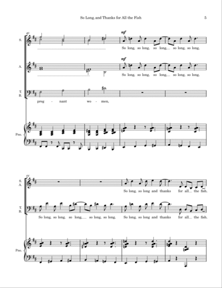 So Long And Thanks For All The Fish Divisi scores gallery preview page 5