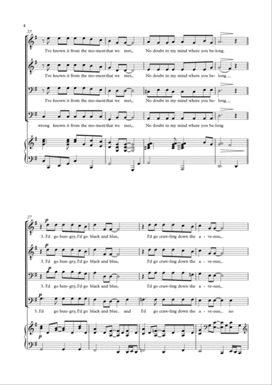 Make You Feel My Love TTBB scores gallery preview page 4
