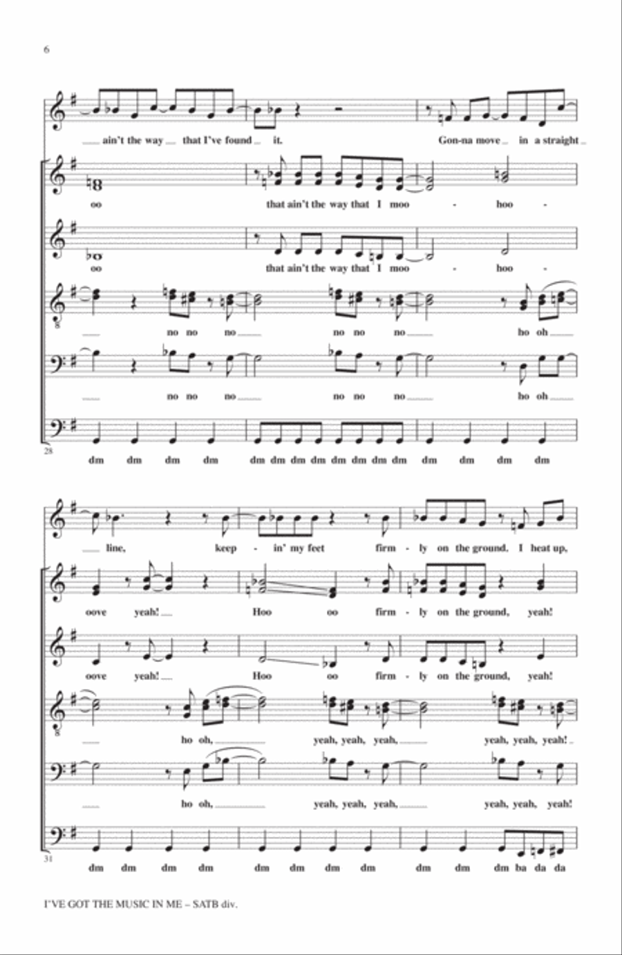 I've Got The Music In Me 4-Part scores gallery preview page 5