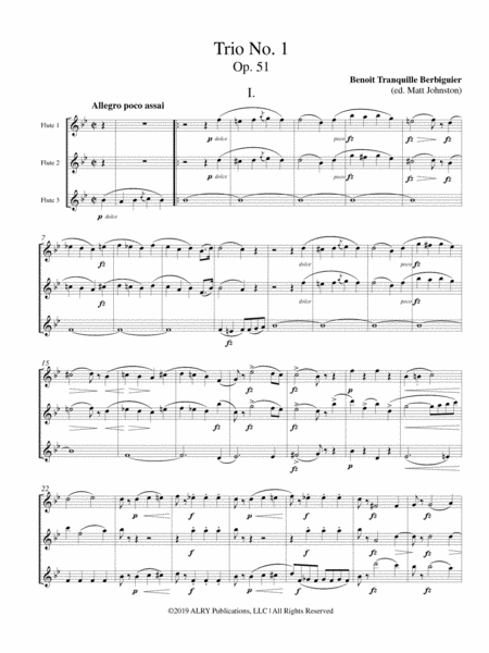 Trio No. 1, Op. 51 for Three Flutes