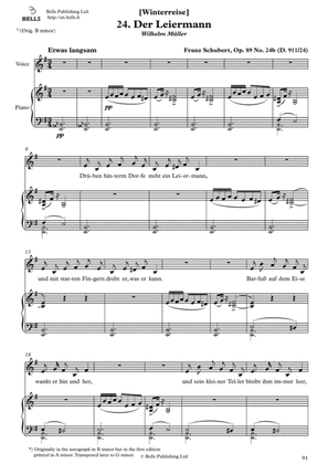 Book cover for Der Leiermann, Op. 89 No. 24 (E minor)