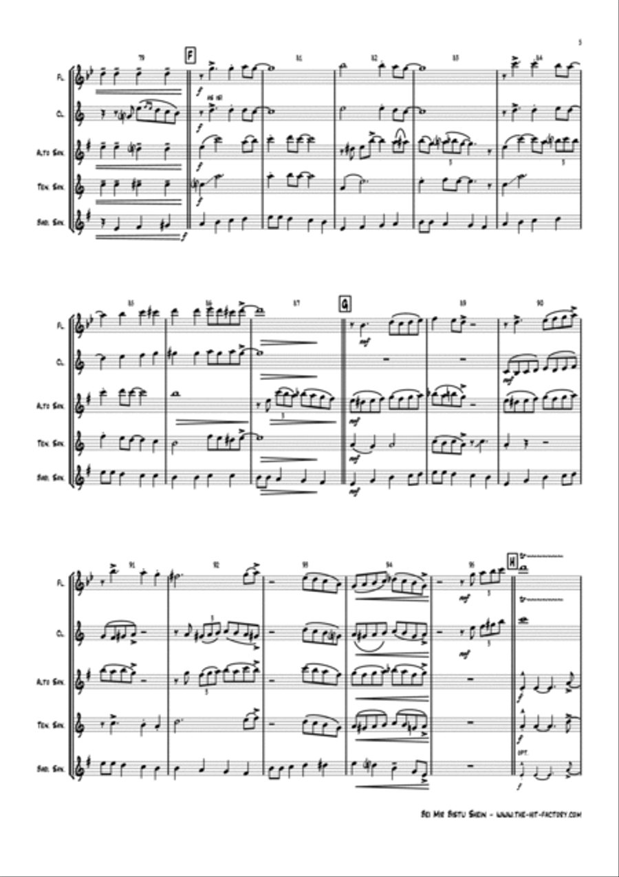 Bei Mir Bist Du Schon (means That You're Grand) Woodwind Quintet scores gallery preview page 5