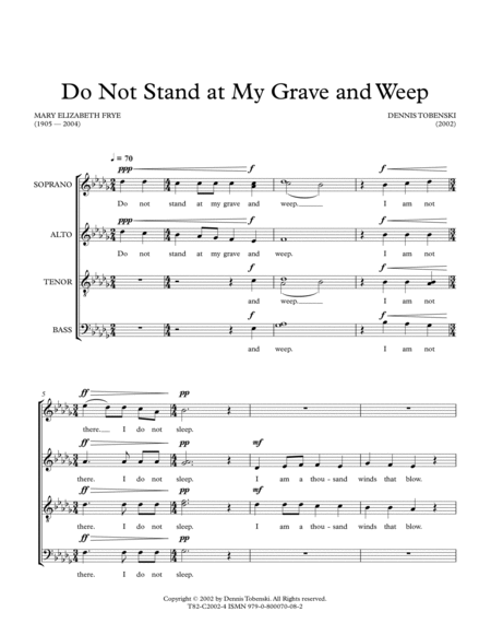 Do Not Stand at My Grave and Weep image number null